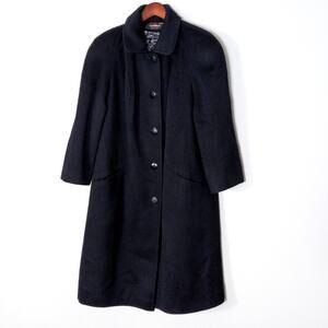 Alorna Wool Overcoat Size L Black Vintage Goth Retro Dark Academia